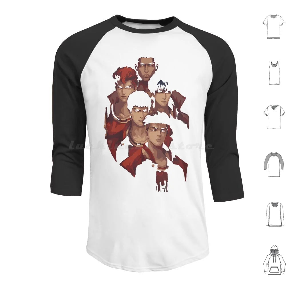 Slam Retro Vintage Hoodie Cotton Long Sleeve Anime Slam Manga Basketball Japan Shohoku Hanamichi Sakuragi Sakuragi