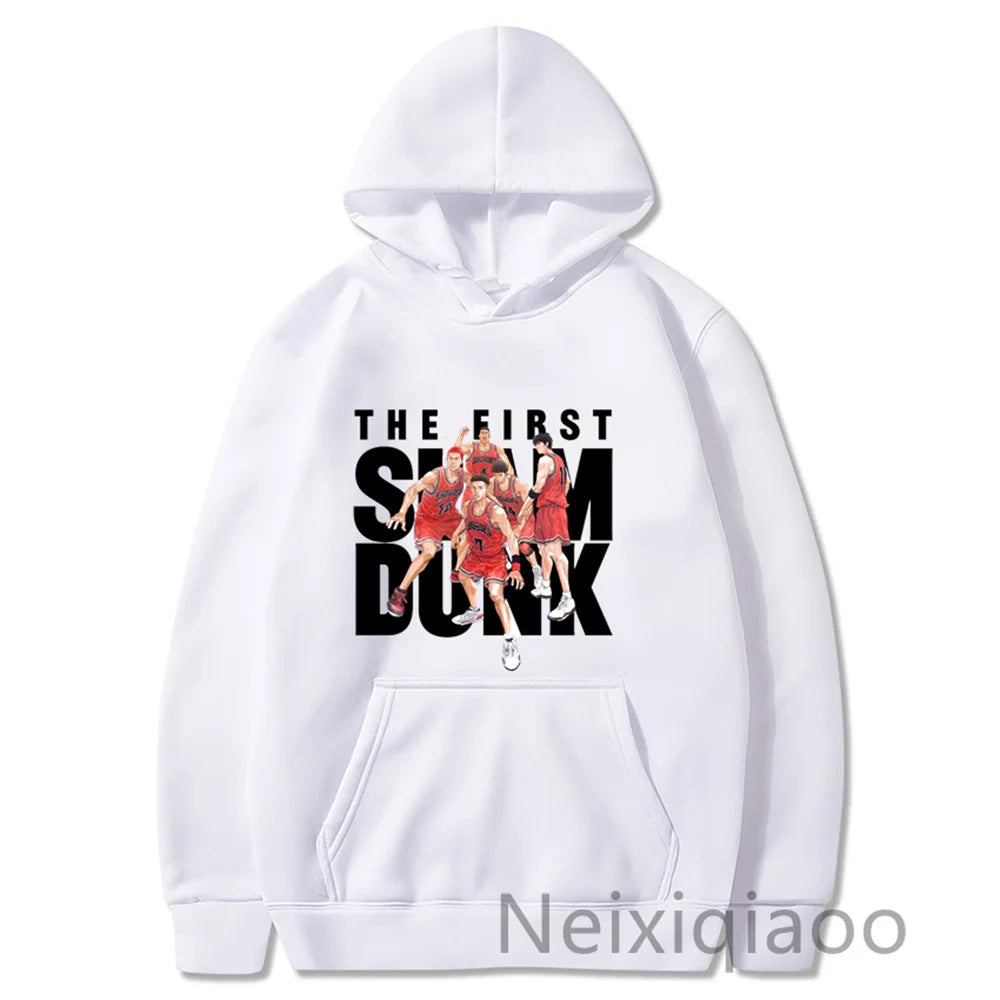 Plus Size Anime SLAM DUNK Hoodie Zipper Sweatshirts Men Women Sakuragi Hanamichi Korean Long Sleeve CoupleJackets Autumn Winter