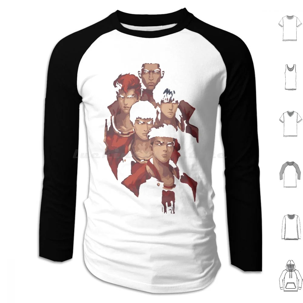 Slam Retro Vintage Hoodie Cotton Long Sleeve Anime Slam Manga Basketball Japan Shohoku Hanamichi Sakuragi Sakuragi