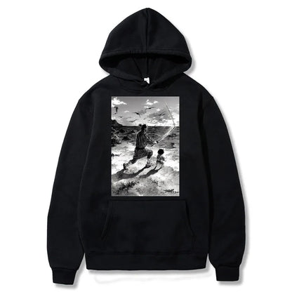 Japan Manga VAGABOND Miyamoto Musashi Print Man Hoodies Acg Fans Streetwear Hipster Otaku Clothing Casual Girl Sweatshirts