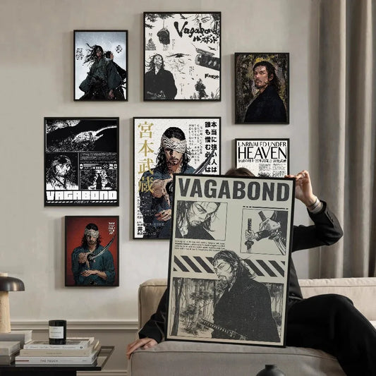 Vagabond Anime Movie Posters Vintage Room Home Bar Cafe Decor Vintage Canvas Painting