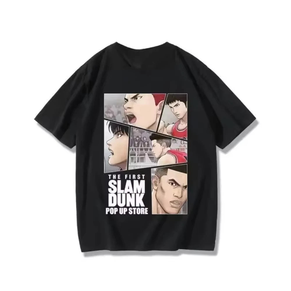 Japanese Anime The First Slam Dunk Man Women T-Shirt Slam Dunk Shohoku Basketball Team T-shirt Sakuragi Hanamichi Print Men Tees