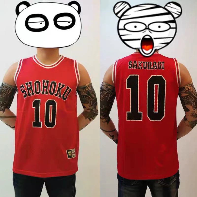 Anime Shohoku School Basketball Team Jersey 1-15 Cosplay Costume Sakuragi Hanamichi Rukawa Jersey Sports Wear Uniform