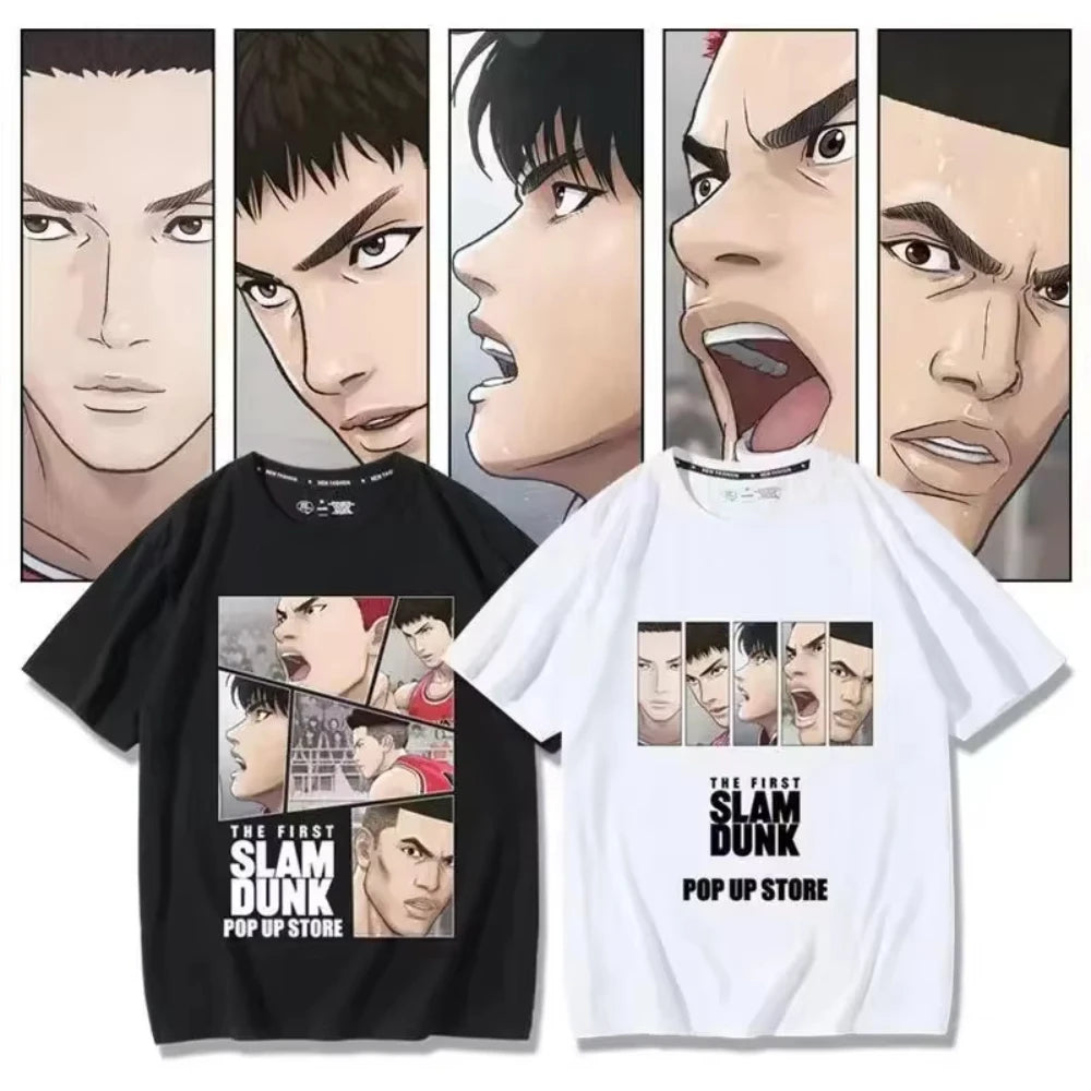 Japanese Anime The First Slam Dunk Man Women T-Shirt Slam Dunk Shohoku Basketball Team T-shirt Sakuragi Hanamichi Print Men Tees