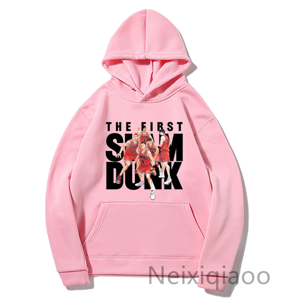 Plus Size Anime SLAM DUNK Hoodie Zipper Sweatshirts Men Women Sakuragi Hanamichi Korean Long Sleeve CoupleJackets Autumn Winter