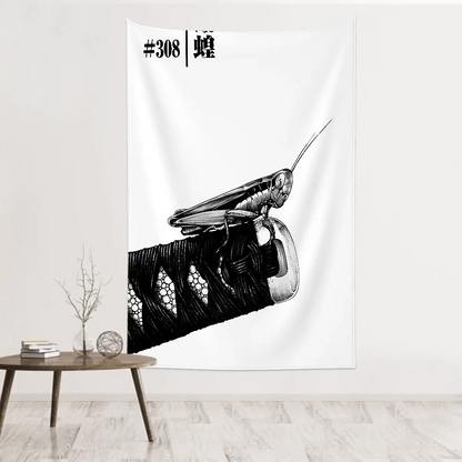 1pc Vintage Anime Miyamoto Musashi Vagabond Bushido Warrior Tapestry  Wall Cloth Party Hanging Background  Baby Room