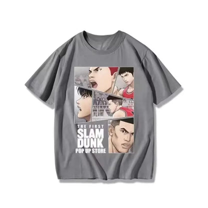 Japanese Anime The First Slam Dunk Man Women T-Shirt Slam Dunk Shohoku Basketball Team T-shirt Sakuragi Hanamichi Print Men Tees