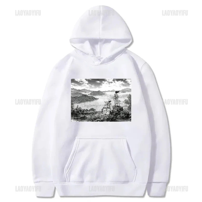 Japan Manga VAGABOND Miyamoto Musashi Print Man Hoodies Acg Fans Streetwear Hipster Otaku Clothing Casual Girl Sweatshirts