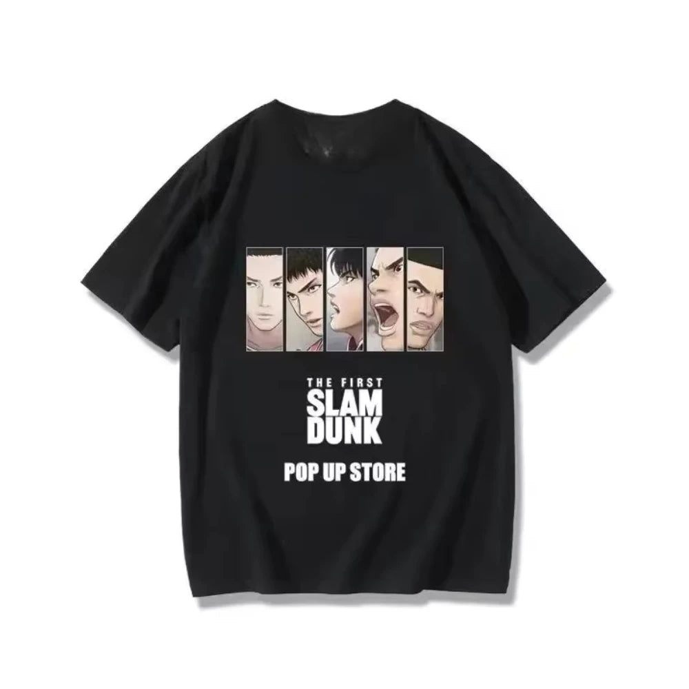 Japanese Anime The First Slam Dunk Man Women T-Shirt Slam Dunk Shohoku Basketball Team T-shirt Sakuragi Hanamichi Print Men Tees