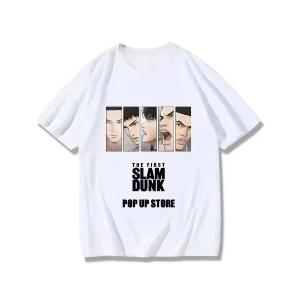 Japanese Anime The First Slam Dunk Man Women T-Shirt Slam Dunk Shohoku Basketball Team T-shirt Sakuragi Hanamichi Print Men Tees