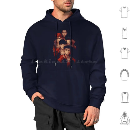 Slam Retro Vintage Hoodie Cotton Long Sleeve Anime Slam Manga Basketball Japan Shohoku Hanamichi Sakuragi Sakuragi