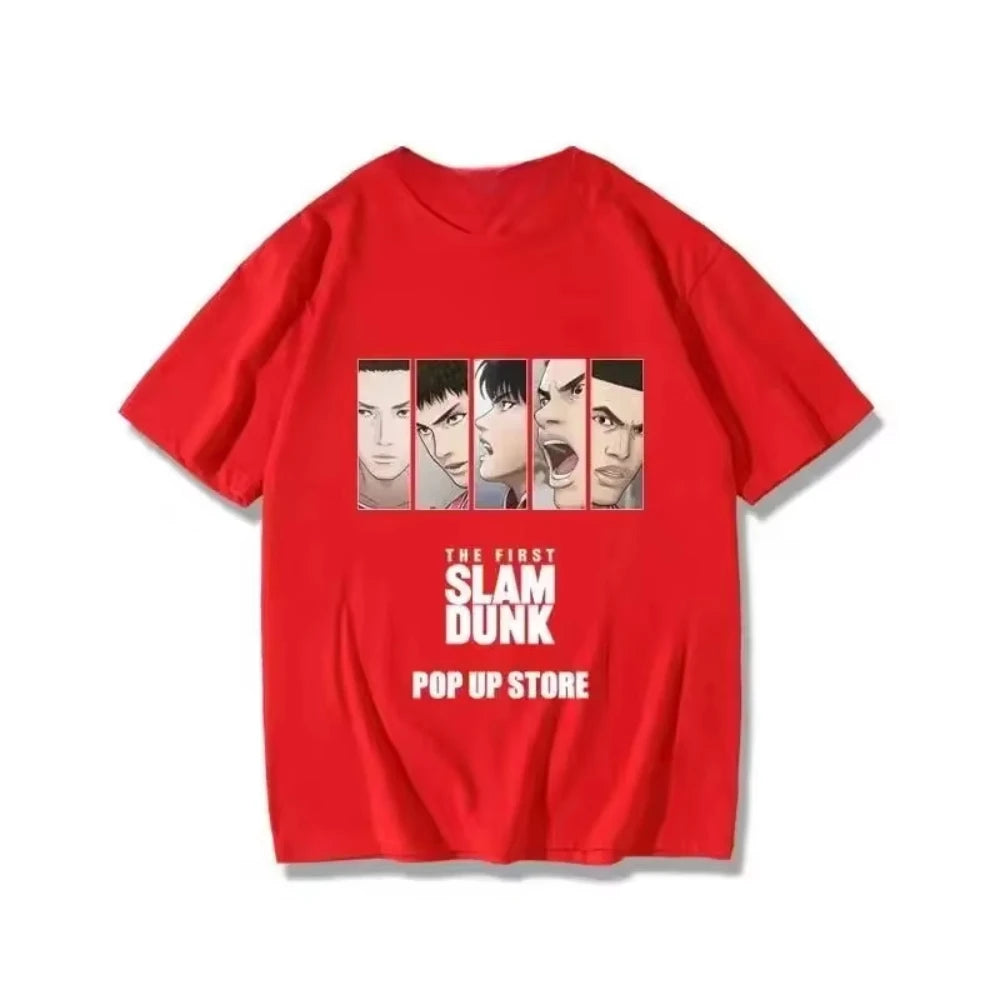 Japanese Anime The First Slam Dunk Man Women T-Shirt Slam Dunk Shohoku Basketball Team T-shirt Sakuragi Hanamichi Print Men Tees