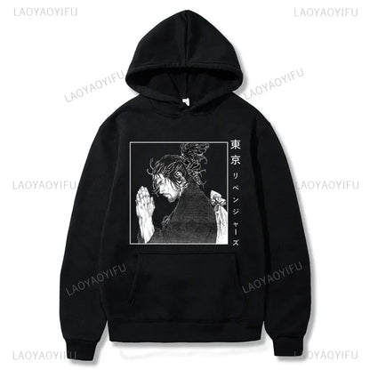 Harajuku VAGABOND Miyamoto Musashi Print Graphic Man Hoodies Acg Fans Streetwear Hipster Otaku Clothing Casual Girl Sweatshirts