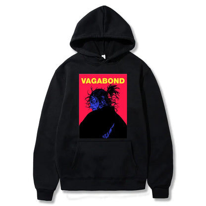 Harajuku VAGABOND Miyamoto Musashi Print Graphic Man Hoodies Acg Fans Streetwear Hipster Otaku Clothing Casual Girl Sweatshirts