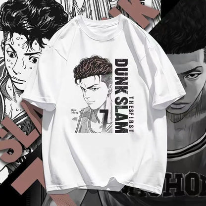 Slam Dunk anime peripheral kawaii white t-shirt versatile Shohoku team uniform Sakuragi Hanamichi Akagi Haruko summer top gift