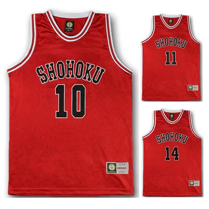 Anime Shohoku School Basketball Team Jersey 1-15 Cosplay Costume Sakuragi Hanamichi Rukawa Jersey Sports Wear Uniform