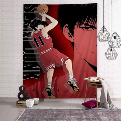 Anime SLAM DUNK Sakuragi Tapestry Art Printing Art Science Fiction Room Home Decor Wall Art Decor