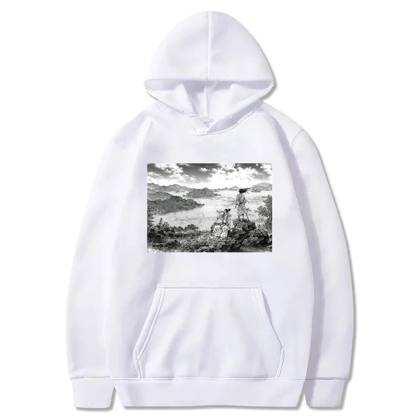 Japan Manga VAGABOND Miyamoto Musashi Print Man Hoodies Acg Fans Streetwear Hipster Otaku Clothing Casual Girl Sweatshirts