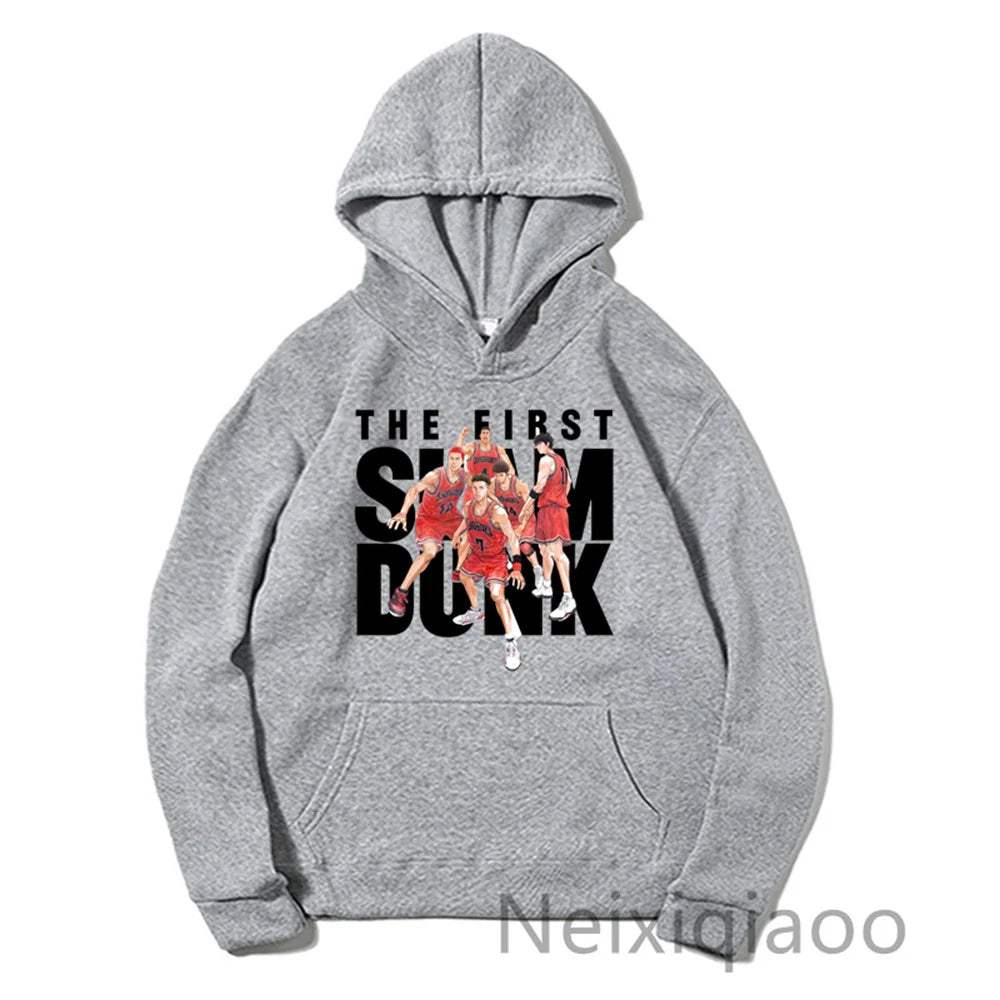 Plus Size Anime SLAM DUNK Hoodie Zipper Sweatshirts Men Women Sakuragi Hanamichi Korean Long Sleeve CoupleJackets Autumn Winter