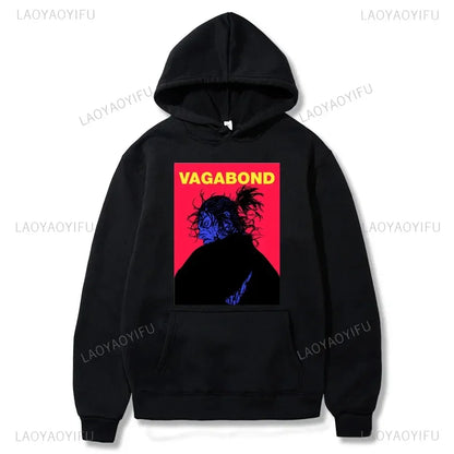 Harajuku VAGABOND Miyamoto Musashi Print Graphic Man Hoodies Acg Fans Streetwear Hipster Otaku Clothing Casual Girl Sweatshirts