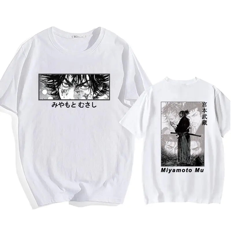 Fashion Harajuku Bagabondo Anime Eyes Vagabond T-Shirt Men Women Casual Miyamoto Musashi Short Sleeve Shirt Casual Sport Tops