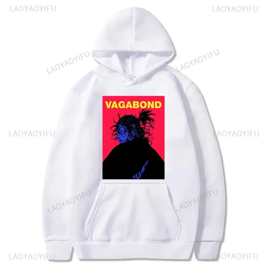 Harajuku VAGABOND Miyamoto Musashi Print Graphic Man Hoodies Acg Fans Streetwear Hipster Otaku Clothing Casual Girl Sweatshirts