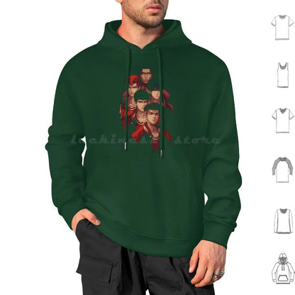 Slam Retro Vintage Hoodie Cotton Long Sleeve Anime Slam Manga Basketball Japan Shohoku Hanamichi Sakuragi Sakuragi