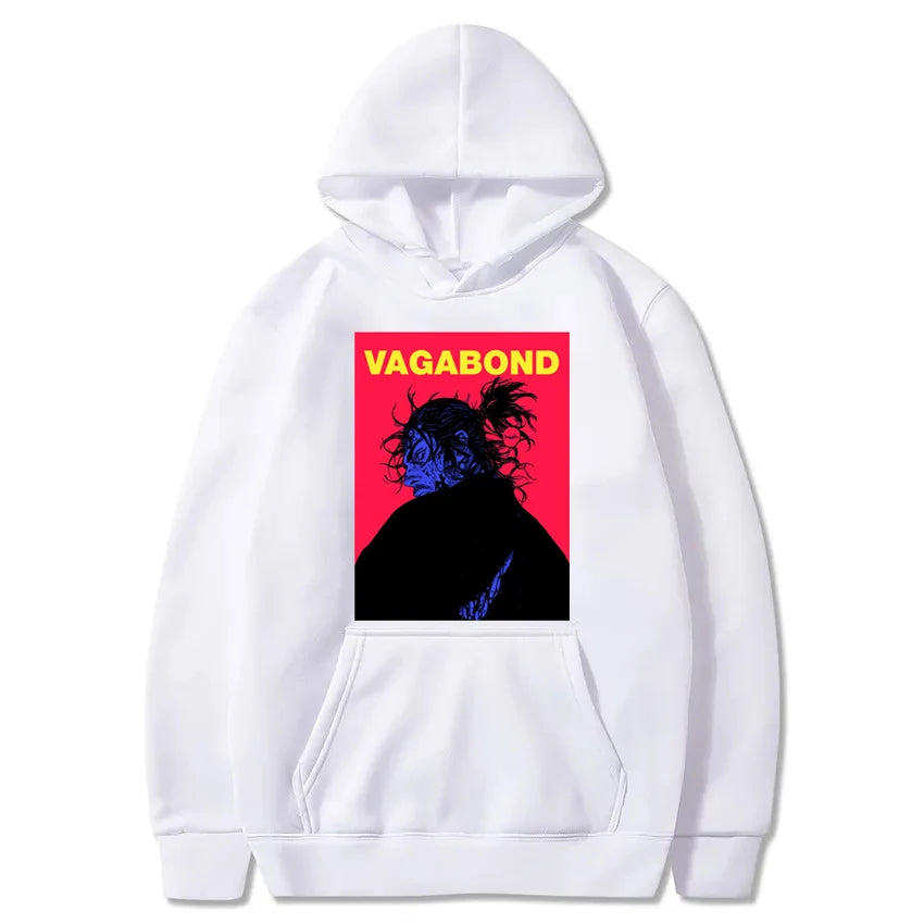 Harajuku VAGABOND Miyamoto Musashi Print Graphic Man Hoodies Acg Fans Streetwear Hipster Otaku Clothing Casual Girl Sweatshirts