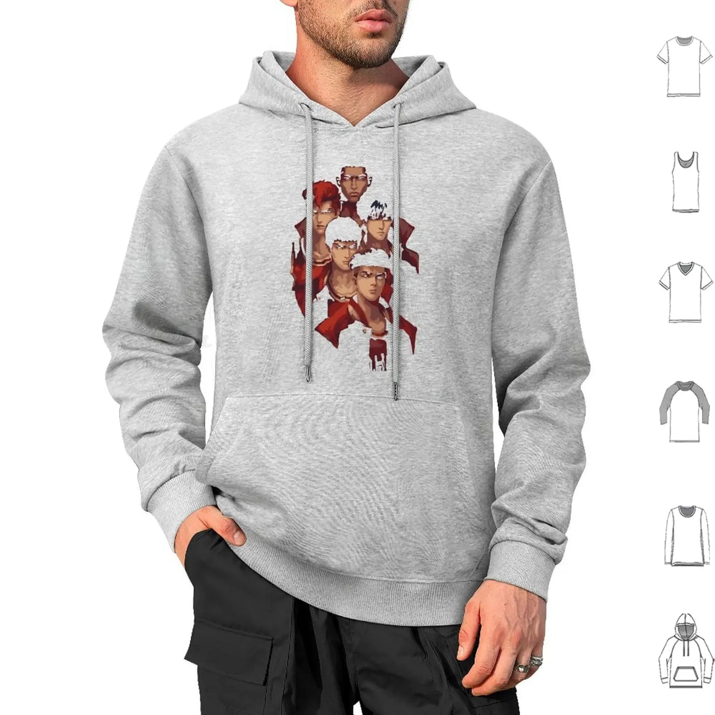 Slam Retro Vintage Hoodie Cotton Long Sleeve Anime Slam Manga Basketball Japan Shohoku Hanamichi Sakuragi Sakuragi
