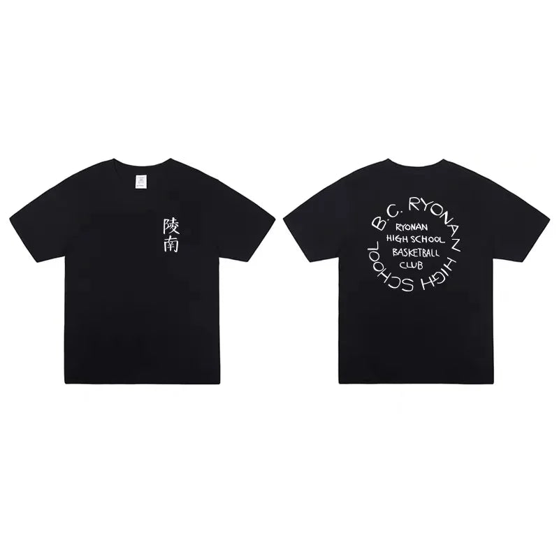 Japanese Anime Shohoku Basket Ball Team T-Shirt Men Women Sakuragi Hanamichi Print T Shirts Oversized Cosplay Unisex Clothes