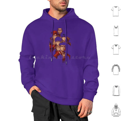 Slam Retro Vintage Hoodie Cotton Long Sleeve Anime Slam Manga Basketball Japan Shohoku Hanamichi Sakuragi Sakuragi