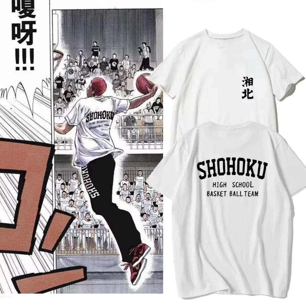 2025 Youth Retro SLAM DUNK Master Slam Dunk Short-sleeved Men Women T-shirt Xiangbei Team Sakuragi Flower Road Same Cotton Shirt