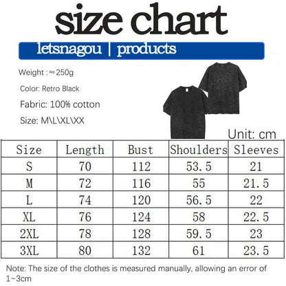 Men Streetwear Tshirt Anime Vagabond Graphic Print Vintage Harajuku Washed Black T Shirt Men Summer Casual Cotton Loose Top Tee