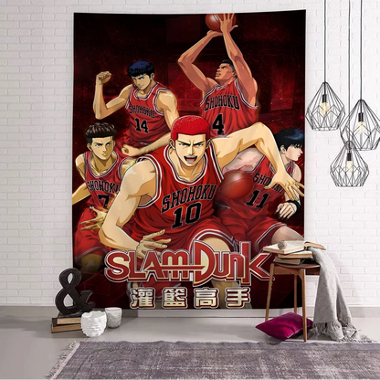 Anime SLAM DUNK Sakuragi Tapestry Art Printing Art Science Fiction Room Home Decor Wall Art Decor