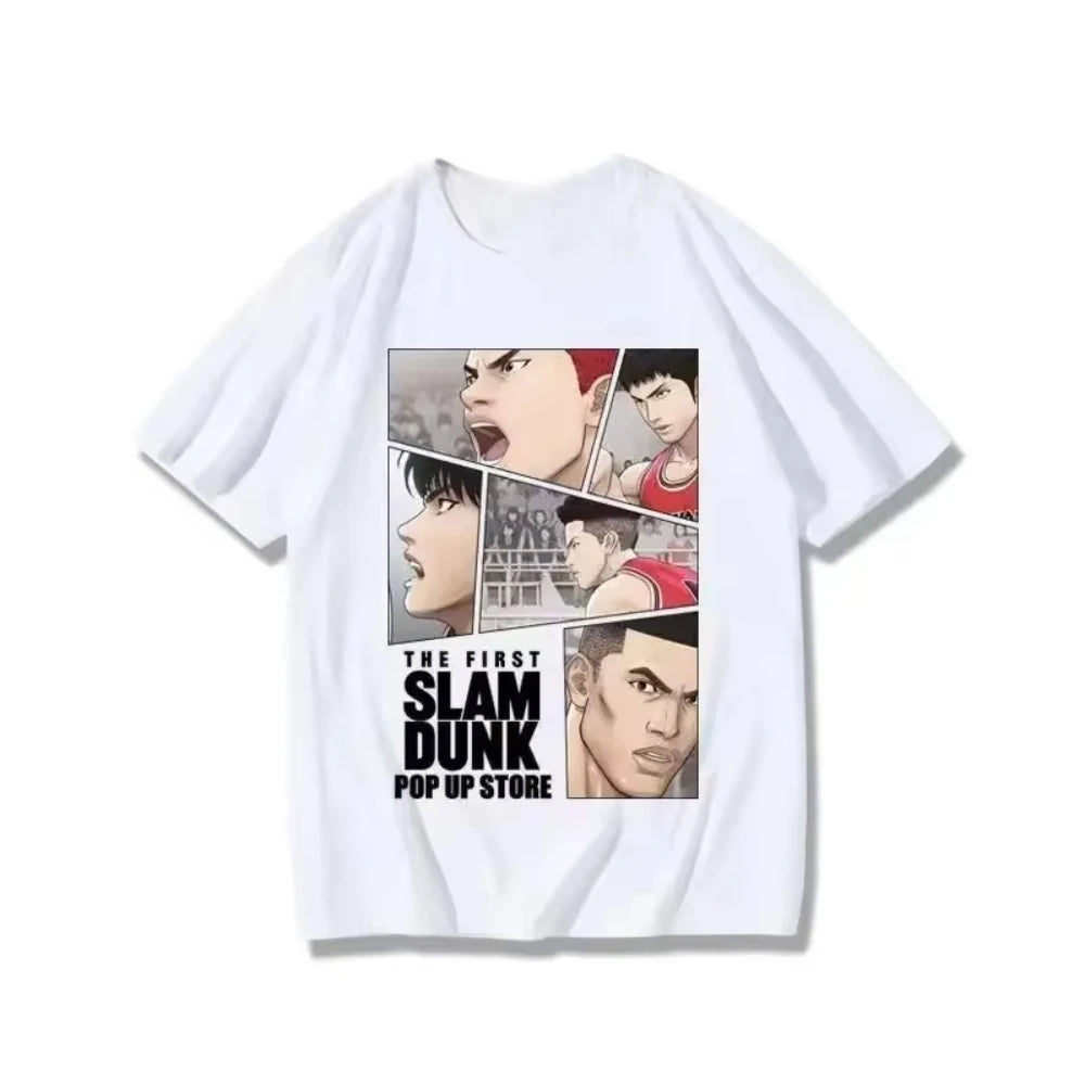 Japanese Anime The First Slam Dunk Man Women T-Shirt Slam Dunk Shohoku Basketball Team T-shirt Sakuragi Hanamichi Print Men Tees