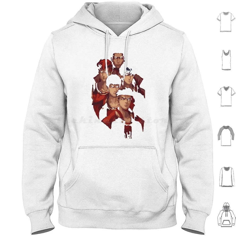 Slam Retro Vintage Hoodie Cotton Long Sleeve Anime Slam Manga Basketball Japan Shohoku Hanamichi Sakuragi Sakuragi