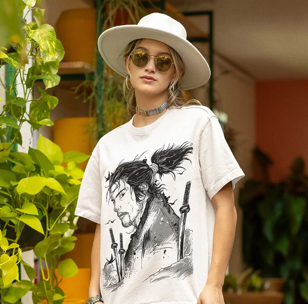 Vagabond T-shirt Musashi Miyamoto Matahachi Honiden Anime Manga Shirt All Size