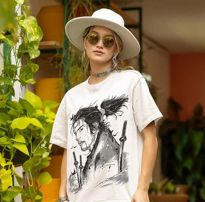 Vagabond T-shirt Musashi Miyamoto Matahachi Honiden Anime Manga Shirt All Size