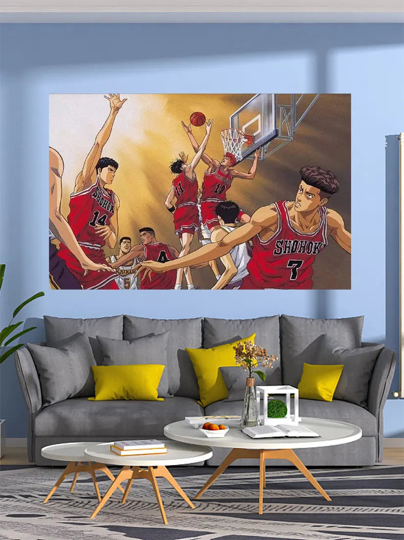 Cartoon Tapestry Japanese Anime Slam Dunk Printed Wall Hanging Carpet Polyester Tapestries Boho Room Decor
