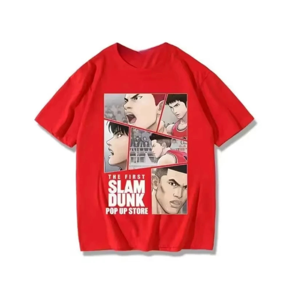 Japanese Anime The First Slam Dunk Man Women T-Shirt Slam Dunk Shohoku Basketball Team T-shirt Sakuragi Hanamichi Print Men Tees