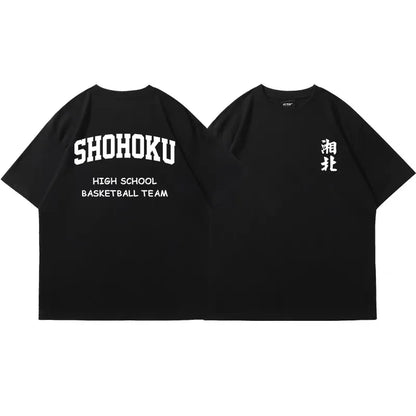 Japanese Anime Shohoku Basket Ball Team T-Shirt Men Women Sakuragi Hanamichi Print T Shirts Oversized Cosplay Unisex Clothes