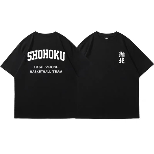 Japanese Anime Shohoku Basket Ball Team T-Shirt Men Women Sakuragi Hanamichi Print T Shirts Oversized Cosplay Unisex Clothes