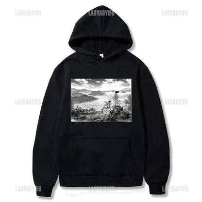 Japan Manga VAGABOND Miyamoto Musashi Print Man Hoodies Acg Fans Streetwear Hipster Otaku Clothing Casual Girl Sweatshirts